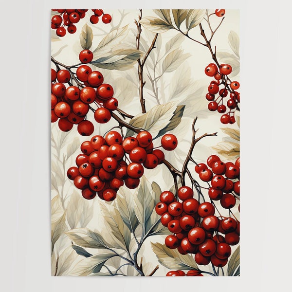 Blumen & Pflanzen Print Natur Zeichnung Dezember No 3 - Poster