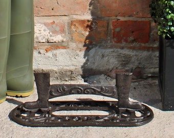 Ornate Boot Scraper - Cast Iron Ornate Boot Scraper