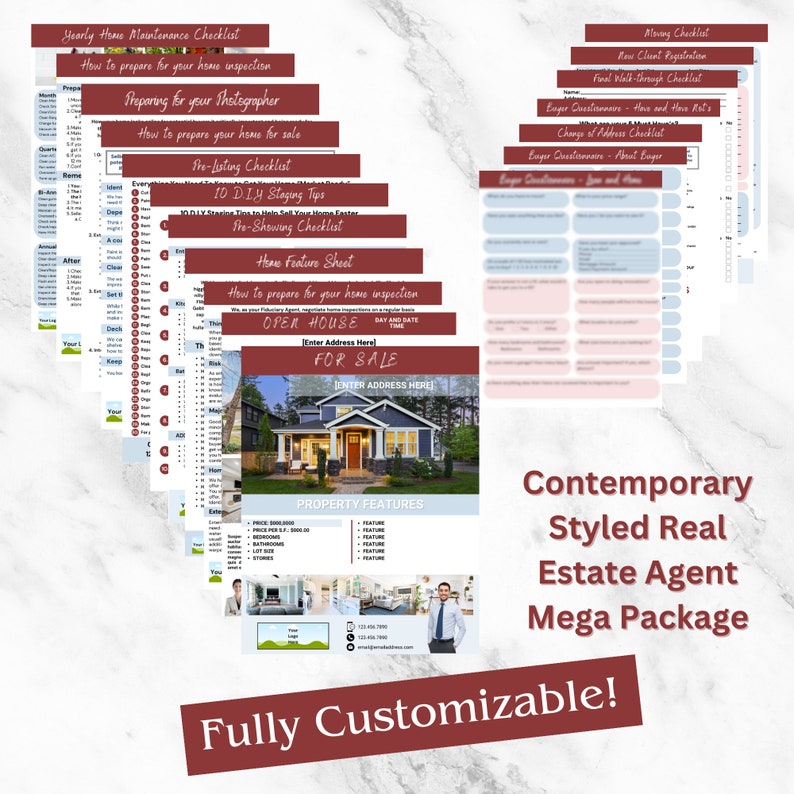 Real Estate Agent Mega Packet 19 Documents and 26 Pages image 1