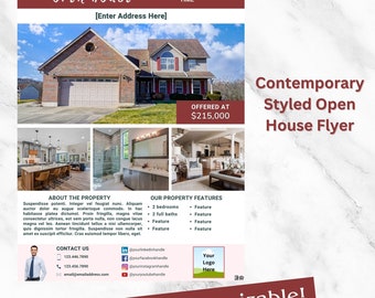 Open House Flyer, Professional contemporary design and fully customizable.