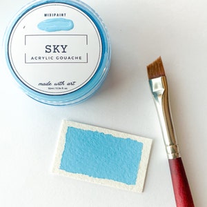 Acrylic Gouache Paint in &quot;Sky&quot; - Handmade Matte Acrylic Gouache