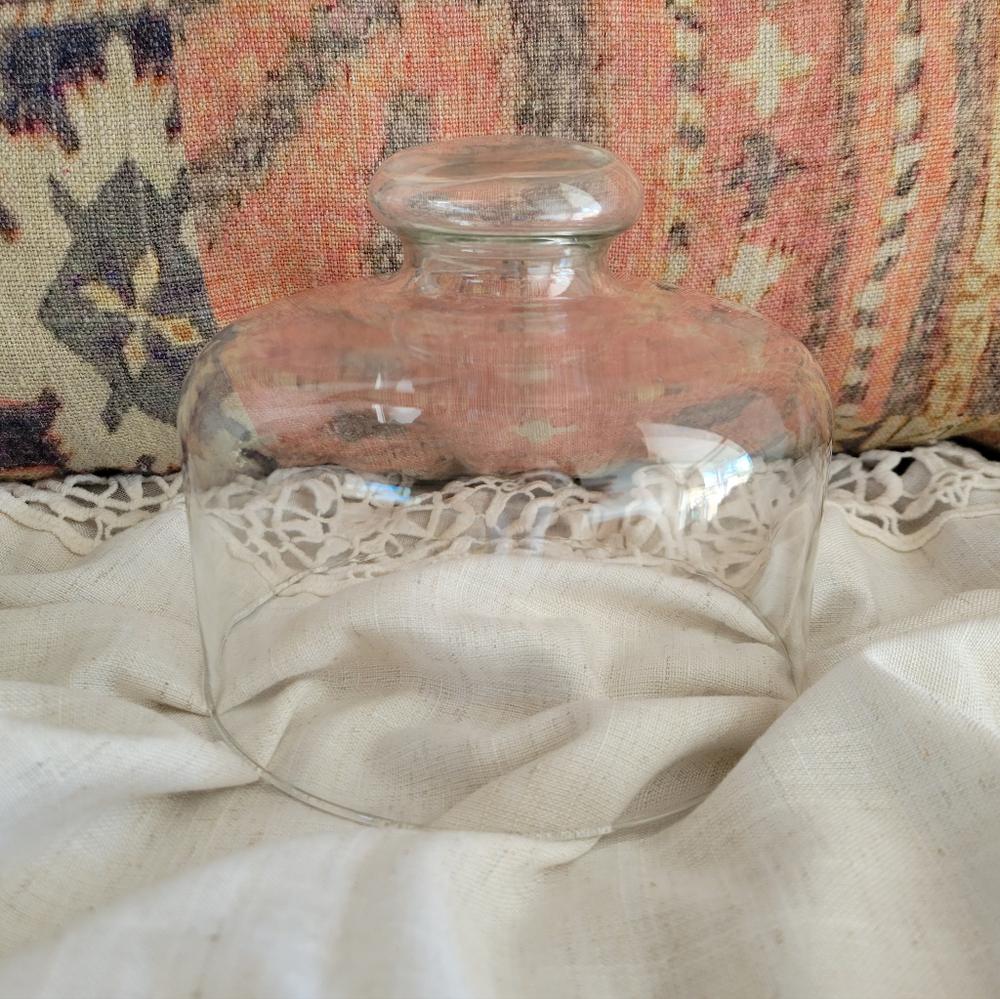 Glass Cloche with Brass Handle main image 0