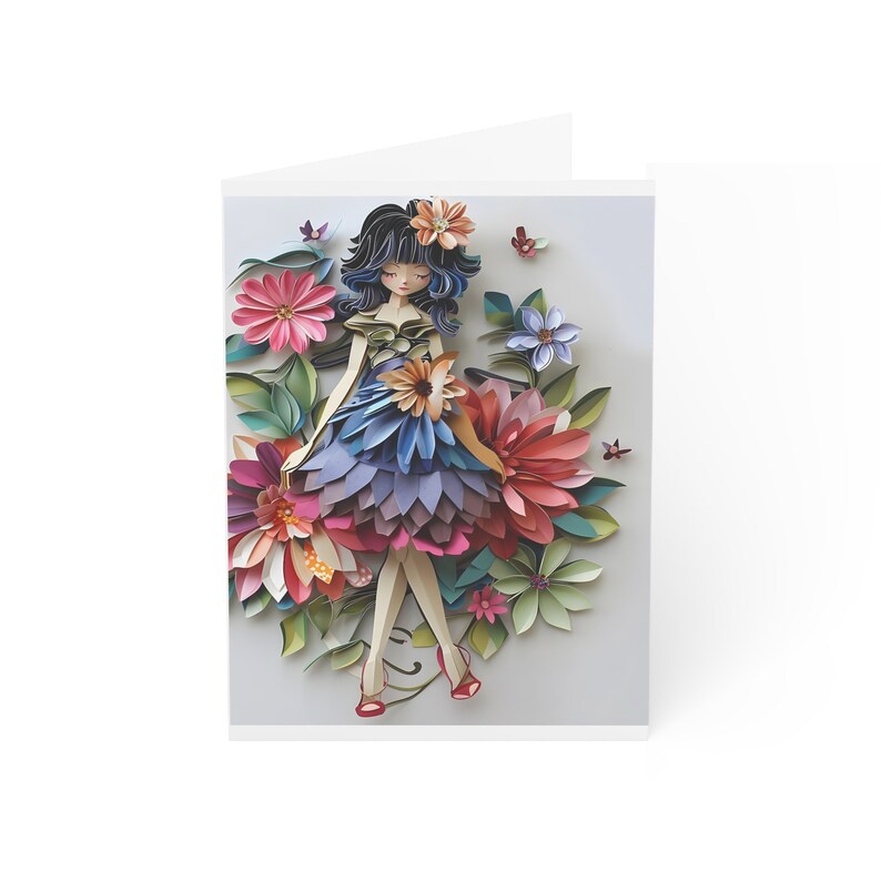 Unique Paper Doll Greeting Card - Etsy