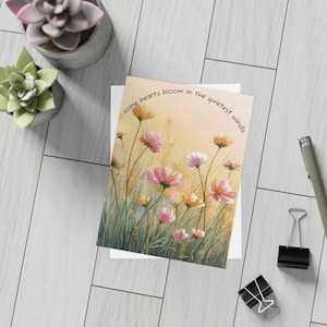 Paquete de postales florales, tarjetas de felicitación artesanales, postales artísticas inspiradoras, regalo para seres queridos, juego de papelería