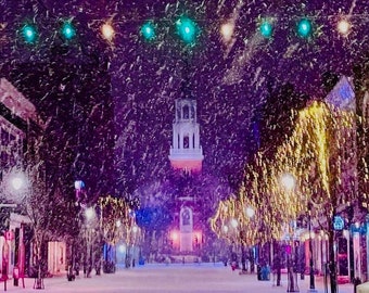 Vermont Church Street Wintersneeuwstorm