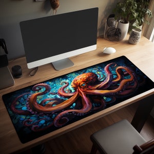 Deep Sea Octopus Mouse Pad, Kraken Mouse Pad,  Office Mouse Pad, Gaming Mouse Pad XL, Gamer Gifts, Gifts For Him