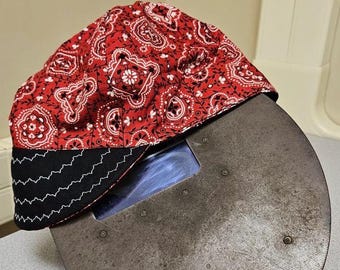 Welding Cap / Welders Cap / Welder Cap / Reversible / Biker Cap /  Cotton, Weld, Welding, made in USA, made in Texas, Welding Hats