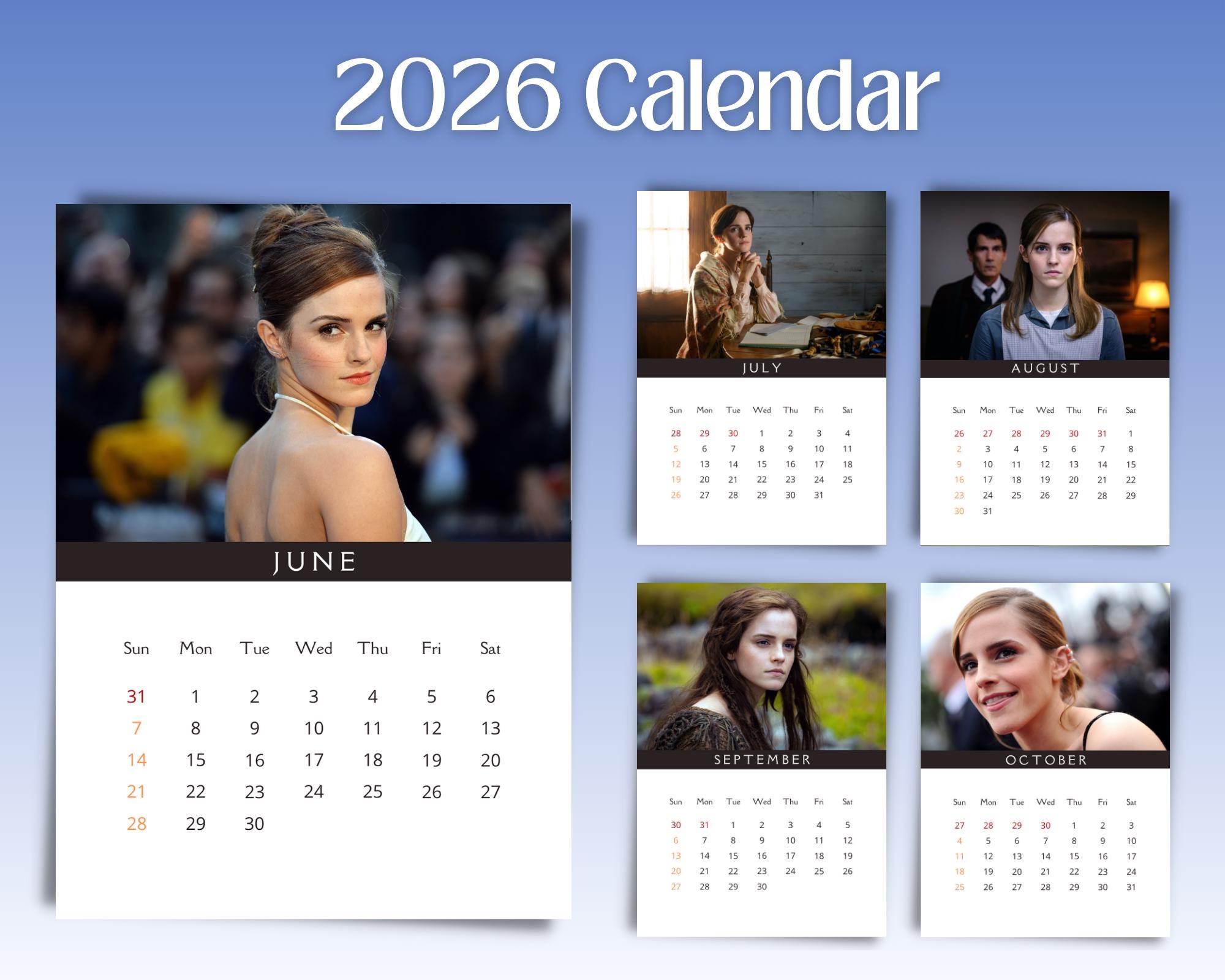 エマワトソン2016年カレンダー Amazon.co.jp: Emma Watson A3 2016 Calendar (Red Star) : 文房具