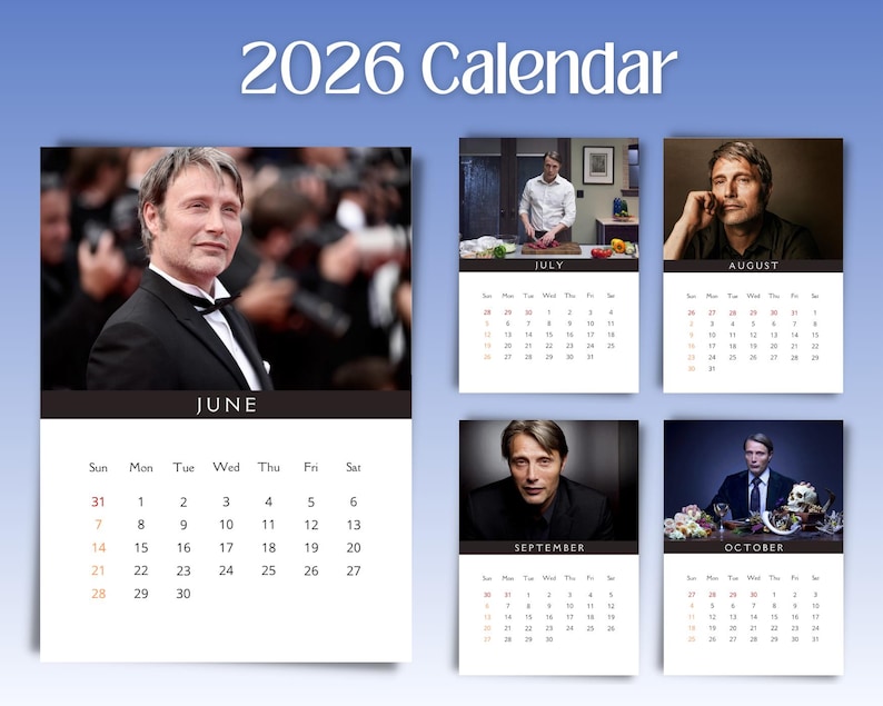 Mads Mikkelsen 2026 Calendar Etsy Il 7jr8