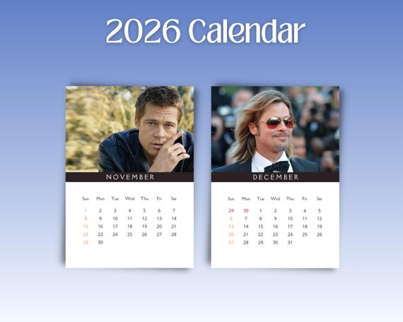 ブラッド・ピット 2026年カレンダー - Etsy 日本