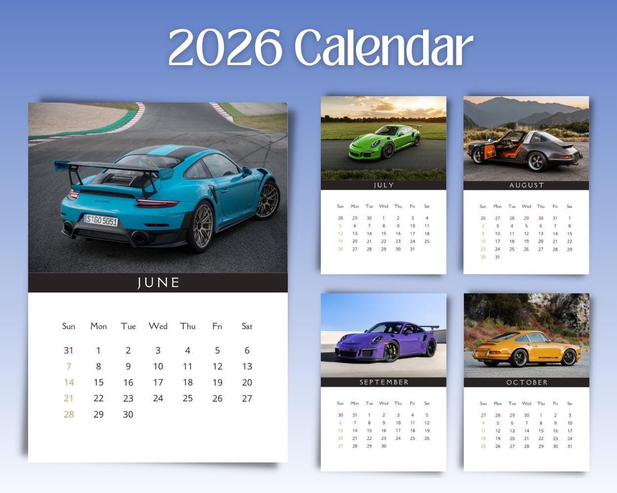 自動車関連グッズ ☆ Porsche AHEAD 2026 壁掛けカレンダー 卓上