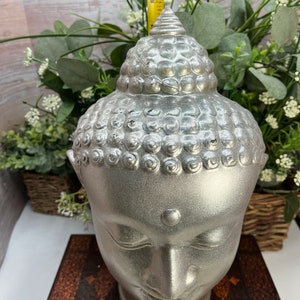 Vintage Glass Buddha Head Heavy Glass Buddha Head Glass Buddha Head Lamp Shade image 7