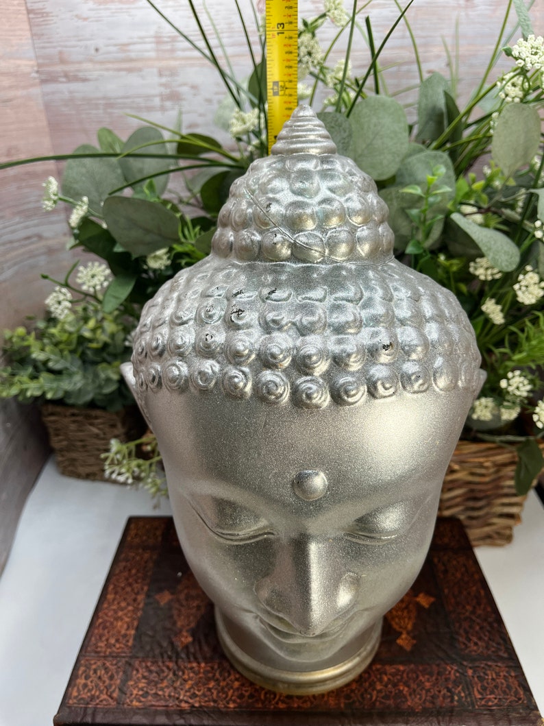 Vintage Glass Buddha Head Heavy Glass Buddha Head Glass Buddha Head Lamp Shade image 7