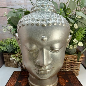 Vintage Glass Buddha Head Heavy Glass Buddha Head Glass Buddha Head Lamp Shade image 1