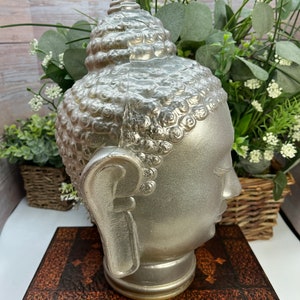 Vintage Glass Buddha Head Heavy Glass Buddha Head Glass Buddha Head Lamp Shade image 5