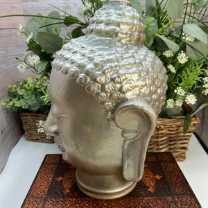 Vintage Glass Buddha Head Heavy Glass Buddha Head Glass Buddha Head Lamp Shade image 6