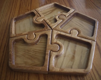 Puzzle style serving tray
