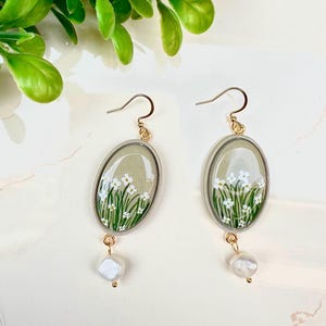 Hand-Painted Wildflower Earrings: Polymer Clay Floral Jewelry