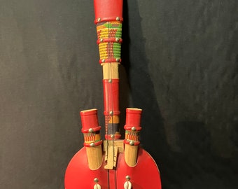 Sitar africain kente vintage fabriqué au Ghana