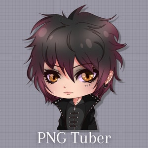 Chibi Visual Kei PNGtuber for Veadotube mini - 3 Color Variations - J-Rock Inspired Character Art - Digital Download