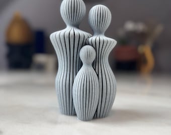 Modern Family Sculpture: 3D Printed Minimalist Unity Art