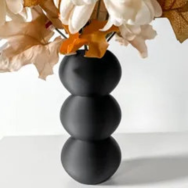 Stacked Orbos Vase: Stylish & Modern Decor for Preserved Flowers | A Home Decor Must Have!