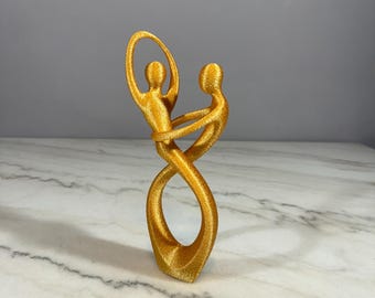 Eternal Dance 3D Printed Statue: Elegant Couple Sculpture