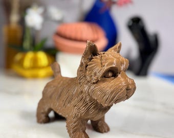3D Printed Yorkshire Terrier Statue: Personalized Dog Memorial Gift