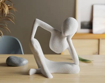 3D Printed Meditation Statue: Floating Pose, Eco-Friendly PLA Decor