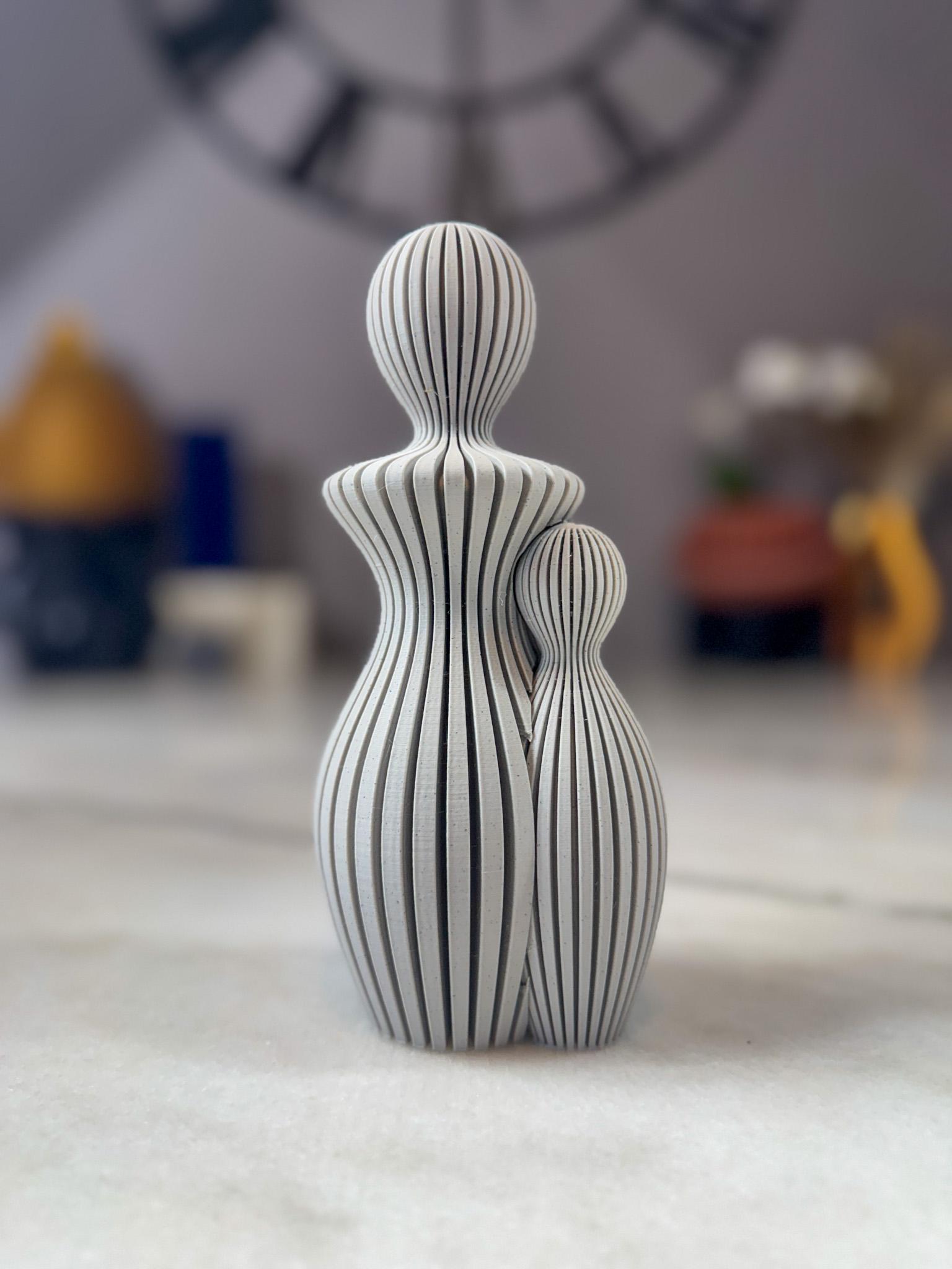 Modern Parent and Child Statue: Family Bond Sculpture, New Parent Gift