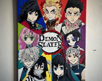 Demon slayer hashira canvas painting. Anime