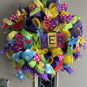 Summer Wreath, Welcome Wreath, Polka dot wreath, Hello Wreath, Hello Summer Wreath