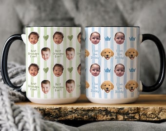 Personalized Photo Mug for Grandpa Papa Baby Face Coffee Cup Custom Baby Mug Gift for Daddy Grandpa Fathers Day Gift Pops Dada gift