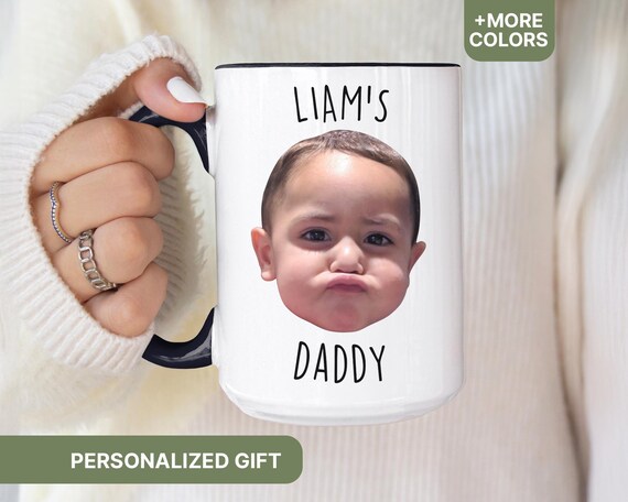 Baby Face Mug First Fathers Day Gift, Custom Baby Face Photo Dad Mug, Kids Photo Fathers Day Mug, Personalized Photo Mug For Dad - MUG116