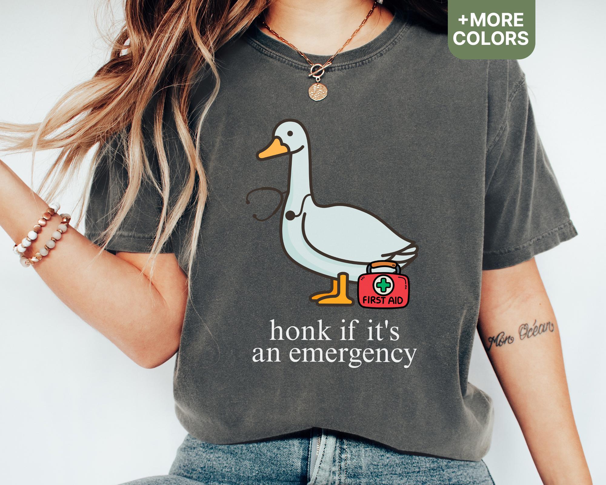Comfort Colors Funny Nurse Shirt: Silly Goose Emergency Dept
