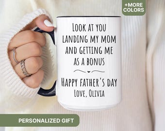 Personalized StepDad Coffee Mug, Look at You Stepfather Gift From Bonus Daughter Son, Funny Stepdad Mug, Custom Father's Day Gift - MUG115