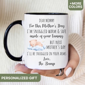 Mothers Day From The Bump Gift, Mother's Day Gift For Expecting Mom, Happy First Mother's Day Mug, Pregnancy Mug, New Mommy Mug - MUG110