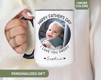 Happy Fathers Day Mug Gift for Dad, First Father's Day Gifts From Baby, Custom Father's Day Gift for New Dad, Custom New Dad Mug - MUG113
