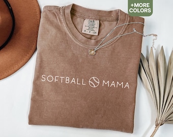 Comfort Colors® Softball Mama Shirt, Gift for Softball Mama, Game Day Outfit, Mothers Day Gift, Cute Softball Mom Shirt for Mama - SHIRT38