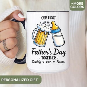 Happy Fathers Day Mug Gift for Dad, First Father&#39;s Day Gifts From Baby, Funny Father&#39;s Day Gift for New Dad, Custom New Dad Mug - MUG118