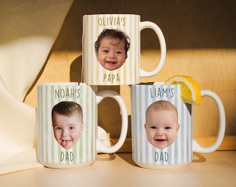 Custom Baby Face Mug, Personalized Baby Face Photo Mug, First Mothers Day Gift for New Mom, Mug With Baby Face, Fathers Day Mug Dad Grandpa