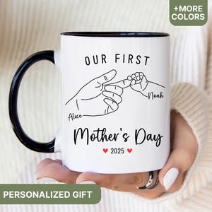Our First Mother&#39;s Day Mug, Personalized Name Mug For Mom, First Time Mom Gifts, First Mother&#39;s Day Gifts From Baby, New Mom Mug - MUG41