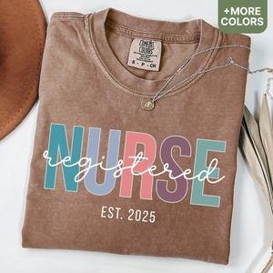 Comfort Colors® Registered Nurse Shirt, Custom Nurse Shirt, New Nurse Gift, Nurse Graduation Shirt, RN Shirt, RN Graduation Gift - SHIRT115