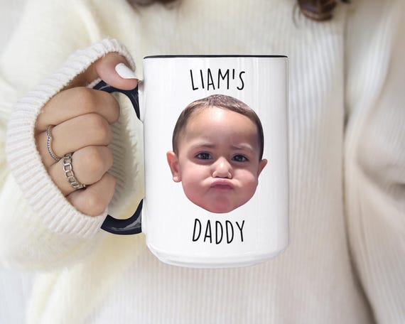 Baby Face Mug First Fathers Day Gift, Custom Baby Face Photo Dad Mug, Kids Photo Fathers Day Mug, Personalized Photo Mug For Dad - MUG116