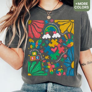 Comfort Colors® Autism Awareness Shirt, Boho Autism Shirt, Everyone Communicates Differently, Speech Terapy Shirt, Autism Teacher - SHIRT26