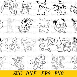 Animals SVG Outline, Cartoon Clip Art, Cartoon SVG Bundle, Cricut Cutting File, svg files for cricut, animals png set