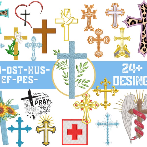 Cross embroidery design bundle, Cross Machine Embroidery Design,Pray on It Machine Embroidery Design,Christian Cross,Religious Embroidery