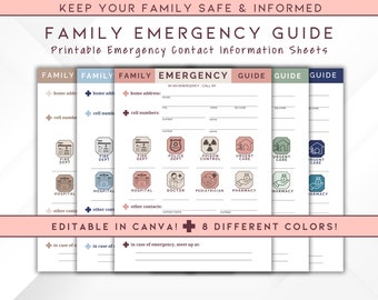 Editable Family Emergency Guide – Printable Contact List (Digital Download)