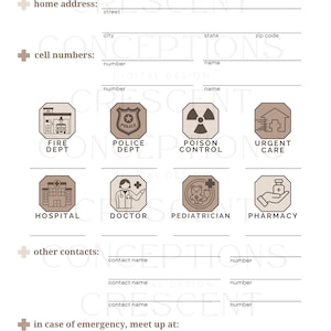 EDITABLE Family Emergency Guide - Emergency Contact List, Emergency ...
