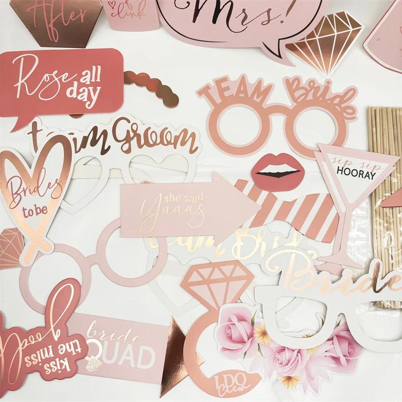25 Pcs Team Bride to Be Paper Photo Booth Props | Bachelorette Bridal ...